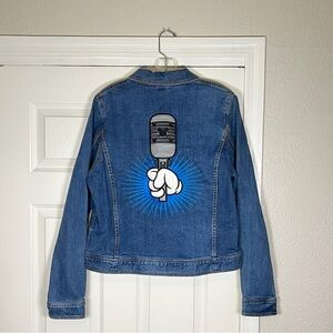 Disney Hollywood Studios American Idol Jean Denim Jacket Mickey Mouse Patch y2k
